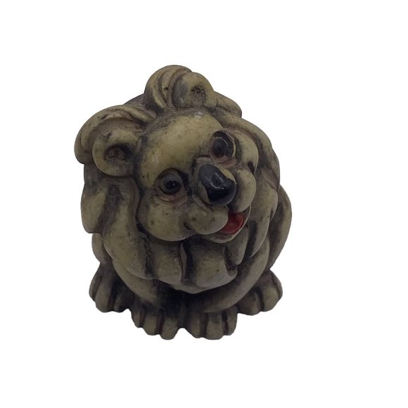 Lion Cub Stone Resin Figurine King Of Jungle VTG Mini Detail Statue Multicolor - Picture 2 of 8